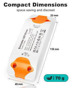 Alimentation électrique pour éclairage LED avec interrupteur à LED en plastique ultra fin, 12V 24V, variateur de lumière LED à triac - Product Image 3