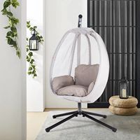 Patio suspendu oeuf chaise extérieur en acier inoxydable hamac balançoire chaise suspendue balcon plafond balançoire chaise avec coussin