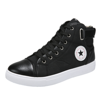 Bottes de style cool en gros, baskets décontractées en cuir PU pour hommes, tailles 39-48