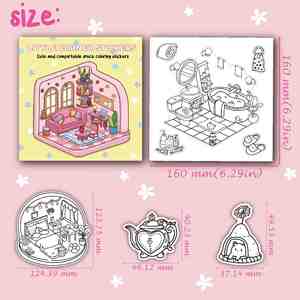 <span class=keywords><strong>Libro</strong></span> de Colección de Escenas 3D DIY para Aliviar el Estrés en Adultos, con Pegatinas para Niños y Adultos, Crea Tu Propia <span class=keywords><strong>Casa</strong></span> de Pegatinas - Product Image 3