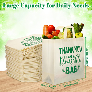 Sac fourre-tout pliable personnalisé en non-tissé, robuste et écologique, pour les restaurants, les courses, la promotion, avec <span class=keywords><strong>message</strong></span> de remerciement - Product Image 3