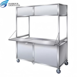 Commercial Move Metal <strong>Food</strong> Truck Stainless Steel Snacks <strong>Stand</strong> Portable Street Stall Foldable <strong>Food</strong> Cart <strong>Selling</strong> Cart With Wheels - Product Image 1