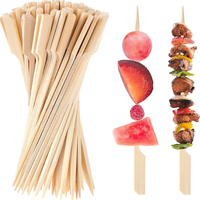 Brochettes de bambou Bbq en bâtonnets minces de viande extra longs jetables naturels plats et écologiques
