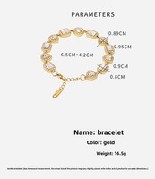 Bracelet en acier inoxydable plaqué or 18 carats avec trèfle 3D et zircon, bijoux européens tendance pour femmes, vente en gros directe d'usine