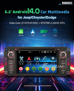 <span class=keywords><strong>Autoradio</strong></span> Android 14 6,2 pouces avec CarPlay sans fil, 4G, DAB, DSP, écran partagé, GPS intégré pour Jeep Chrysler <span class=keywords><strong>Dodge</strong></span> ES6562J - Product Image 2