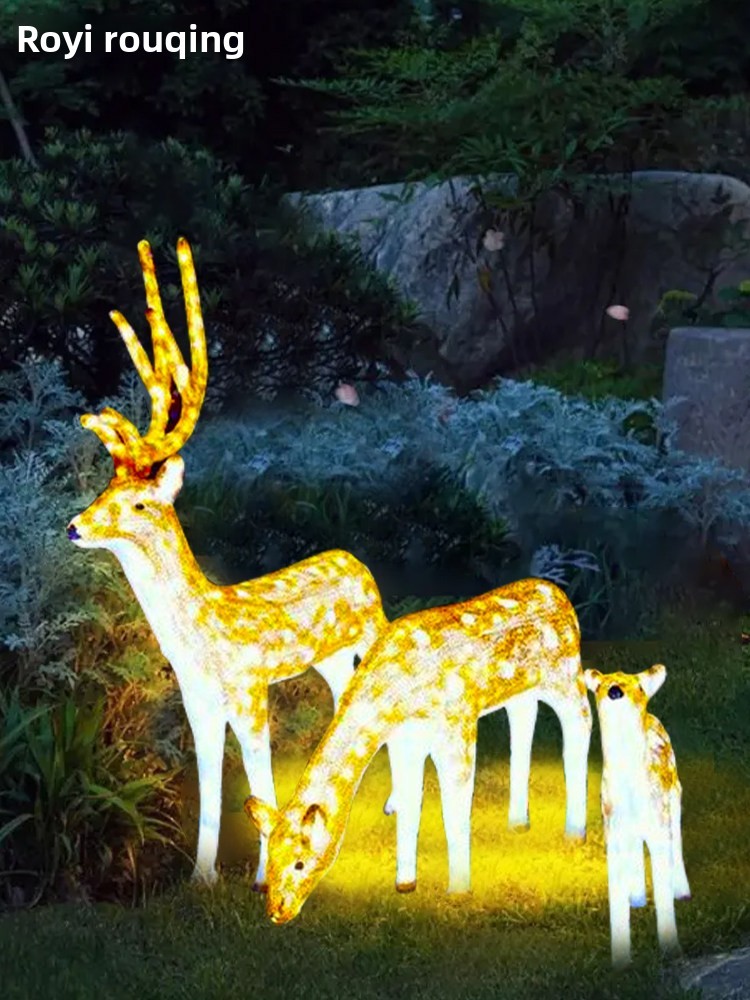 LED Elk Deer Modeling Lamp IP65 Waterproof Outdoor Festival Landscape Decorative Lights for Park, Square, Shopping Mall