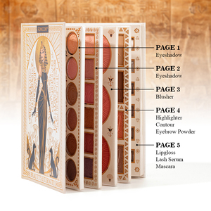 Paleta de Maquillaje Facial Todo en Uno Orgánica de Lujo Queen |   Sombra de ojos/Colorete/Iluminador/Contorno/Polvo para cejas |   Brillo Luminoso - Product Image 6