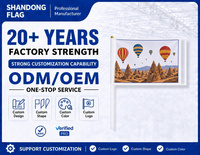 Attraction touristique personnalisée - Cappadocia - Mini drapeaux à main : Drapeaux agités à la main 100% polyester écologiques