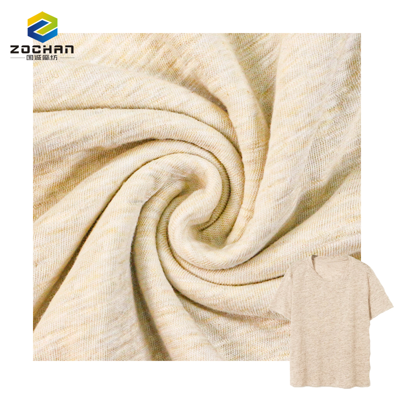 145gsm 100% cotone jersey fiammato traspirante tessuto a maglia traspirante per abbigliamento t-shirt