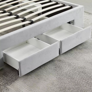 Giường bọc nệm giá cả phải chăng với ngăn kéo lưu trữ lớn, khung giường nội thất phòng ngủ hiện đại - Product Image 5