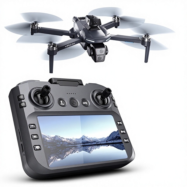 Cross-Border XT606 Kids Plastic Drone GPS Aerial Photography Screen Remote Control HD Smart Obstacle Avoidance Brushless Motor