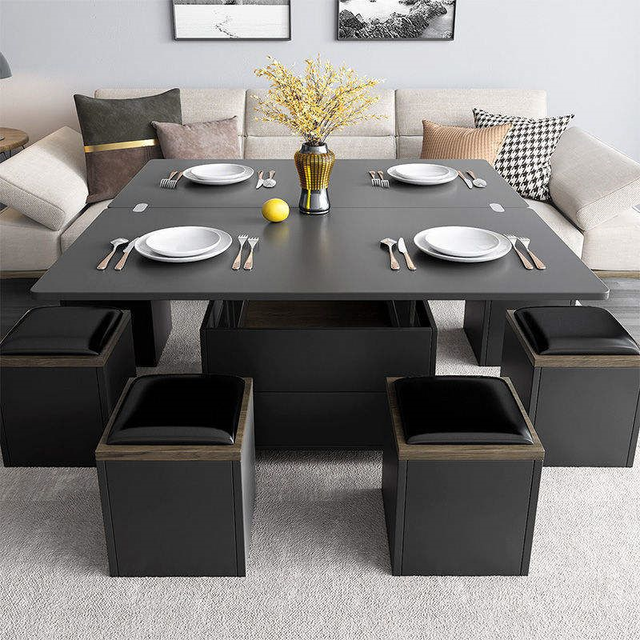 Modern Solid Wood Multifunctional Adjustable Retractable Lift Top Coffee Table Hot Selling Products