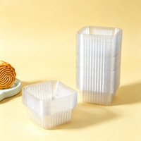 Nouvelles barquettes en plastique pour gâteaux de lune, boîtes d'emballage pour biscuits, inserts en PP à cavités carrées, barquettes épaissies pour desserts et produits de boulangerie