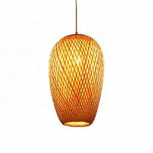 Dekorative moderne Japanischen rattan hängen licht indoor E27 küche bambus wicker anhänger lampe einzel