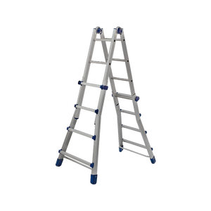 Échelle polyvalente en brique bleue à 4 + 4 marches pour rampes et accès à l'escalade - Product Image 1