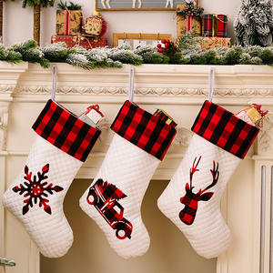 En gros Personnalisé Buffalo Noël Plaid Bas Avec Arc Ferme <span class=keywords><strong>De</strong></span> Luxe Bas <span class=keywords><strong>De</strong></span> Noël Pour La Broderie - Product Image 3