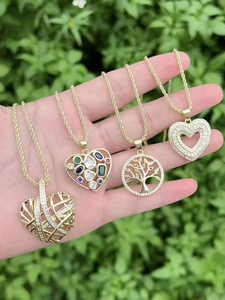 Luxurious jewelry Heart Tree of Life Necklace zircon charm Twisted <b>Chain</b> for Gift Party - Product Image 1