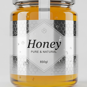 Xjy Chất lượng cao tùy chỉnh sáng bạc PVC dính Stickers/thực phẩm không thấm nước Bao bì nhãn cho mật ong lọ - Product Image 4