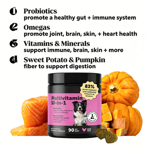 Multivitamínico Premium para Perros al por Mayor, 10 en 1, Masticables Blandos con Probióticos para el Apoyo Inmunológico y la Vitalidad de la Piel y el Pelaje Saludables - Product Image 4