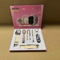Beliebte D96 Plus Smartwatch 7-in-1-Set Uhr Kopfhörer Tragbarer Lüfter Kabelloses Ladekabel für Smartwatch