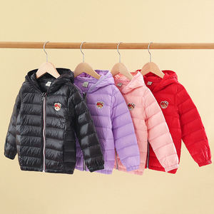 Vestes en duvet pour bébé fille, très vendues, de haute qualité, légères, à fermeture éclair, à capuche, pour bébés filles de 3 à 12 ans - Product Image 1
