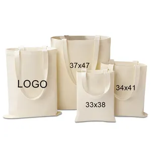 Bolsa de compras ecológica de bajo MOQ personalizada de 17 años, bolsa de mano de algodón de lona lisa en blanco reciclada con logotipo personalizado