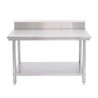 Table de travail Bailida 058 en acier inoxydable pour cuisine commerciale, murale, à quatre roues, résistante à la corrosion, avec revêtement autonettoyant