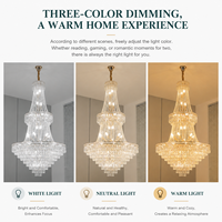 Lampu Gantung Hotel Mewah Modern dengan Ketinggian yang Dapat Disesuaikan, Dilengkapi Kristal LED Chandelier untuk Lobi