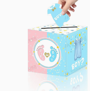 Cajas de Regalo para Decoración de Baby Shower DAMAI, Artículos para Fiestas de Revelación de Género, Caja de Papel Roja y Azul, Caja de Votación Plegable para Fiestas de Revelación - Product Image 6