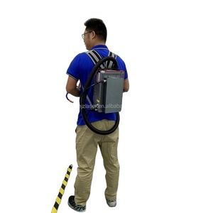 HJZ 12.5KG Mini zaino portatile 100w Pulse MOPA Fiber <span class=keywords><strong>Laser</strong></span> Cleaner ruggine Painting rimuovere la macchina per la pulizia con batteria al litio - Product Image 2