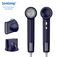 Sèche-cheveux de voyage Technologie ionique Conception à faible bruit avec poignée pliable pour un rangement facile et un séchage rapide des cheveux