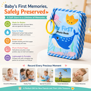 Wanna Care <span class=keywords><strong>Mon</strong></span> Premier Bébé : <span class=keywords><strong>Livre</strong></span> Photo en Tissu en Polyester Doux, Réutilisable, à Suspendre, Album <span class=keywords><strong>de</strong></span> Souvenirs pour Bébé avec Fonctionnalités Musicales - Product Image 3