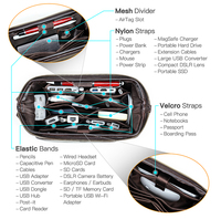 OEM/ODM Aksesoris Laptop Teknologi Tinggi Organizer Penyimpanan Kulit Asli Vintage Tas Organizer Perhiasan Lemari Pria Kapasitas Besar