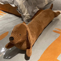Coussin long en velours côtelé en forme de Teckel, personnalisable avec logo, pour décoration intérieure, cadeau, emballé sous vide