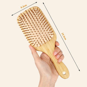 Cepillo de Bambú Ecológico para Masaje del Cuero Cabelludo, Cepillo para el Cabello de Bambú, Cepillos Naturales, Escova Cabelo, Cepillo de Paleta con Cojín, Proveedor de Cepillos para el Cabello - Product Image 4