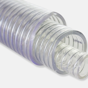 Tuyau flexible en PVC renforcé de fil d'acier transparent en spirale, 1/2 pouce, pour l'irrigation et l'alimentation en eau claire - Product Image 1