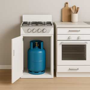 Cuisinière à gaz 4 brûleurs en acier avec compartiment pour bouteille, sans four, 48,5x45x65 cm, allumage inclus - Product Image 5