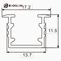 Promotion : Profilé LED linéaire 13*11 en aluminium pour bande LED COB, canal de 8 pieds de long, personnalisable
