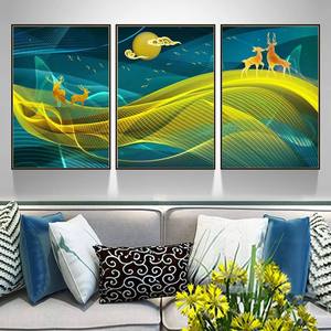 Tableau mural paysager 3 panneaux 40x60cm de haute qualité pour salon, impression sur toile avec cadre intérieur pour la décoration intérieure - Product Image 5