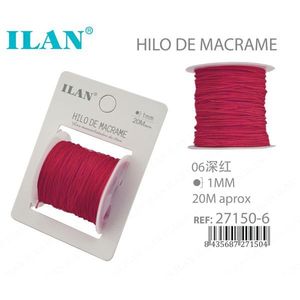 ILAN Macrame <b>Cord</b> 1Mm 20M Red For Crafting - Product Image 1