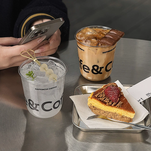 Gobelets en plastique <span class=keywords><strong>PET</strong></span> jetables Tasses imprimées personnalisées en forme de U Tasses à café à emporter Jus Smoothie Bubble Tea - Product Image 4