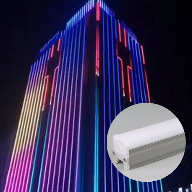 24v 12w строительные украшения DMX светодиодные наружные фасадные Линейные полосы освещения 3in1 RGB светодиодные трубки линии света