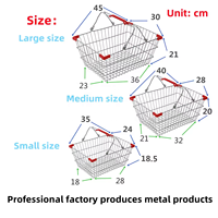 Panier de courses en treillis métallique chromé avec 2 poignées, écologique, durable, grande capacité, pour usage en magasin de détail - En stock