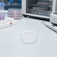 Plaques de Petri en verre borosilicate transparent OEM, plates et rondes, pour la culture tissulaire en laboratoire et à usage médical
