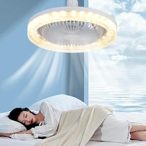 Ventilateur de plafond avec lumière LED encastrée 36V 50W, pales en plastique pour chambre et salon - Product Image 1