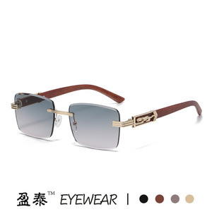 Eyewear Square Frameless <b>Sunglasses</b> UV400 <b>Blue</b> Lens Unisex Fashion - Product Image 5