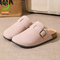 Bofeng – Mules et sabots d'extérieur personnalisés en daim léger pour femmes et hommes, à bout fermé, confortables et souples avec boucle