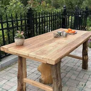 Tavolo da Pranzo/Caffè in <span class=keywords><strong>Legno</strong></span> Rustico Grande con Bordo Naturale, Stile Industriale, per Hotel, Ristoranti e Uffici - Economico e di Tendenza - Product Image 6