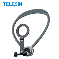 Support magnétique pour téléphone et caméra d'action TELESIN, 2-en-1, détachable, réglable, universel, noir/gris, support en silicone
