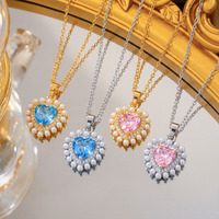 Collier pendentif cœur en acier inoxydable plaqué or, résistant à l'eau et inaltérable, best-seller TikTok Fanhua Jewelry
